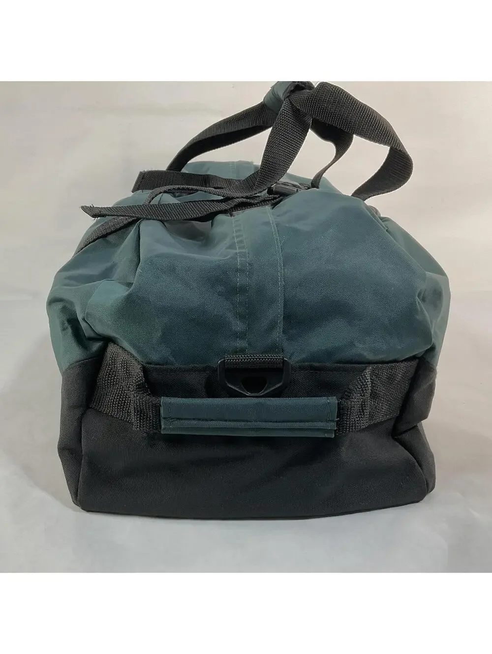 L.L. Bean Made in USA Green and Black Duffel Bag Style V273